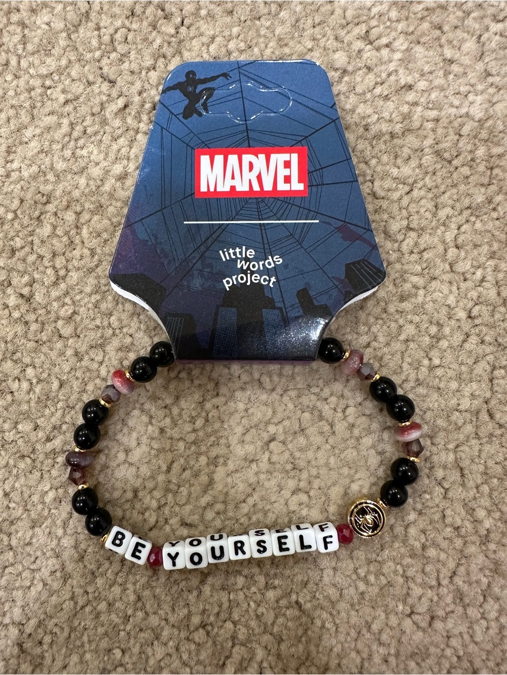 Little Words Project x Marvel Spiderman 'Be Yourself' Beaded Bracelet